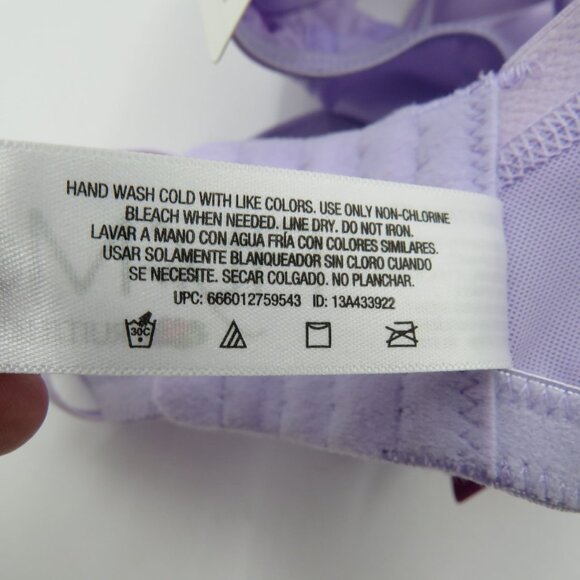 Fruit Of The Loom Bra Size 46D Purple Fit for Me Full Coverage Underwire New - Picture 7 of 8